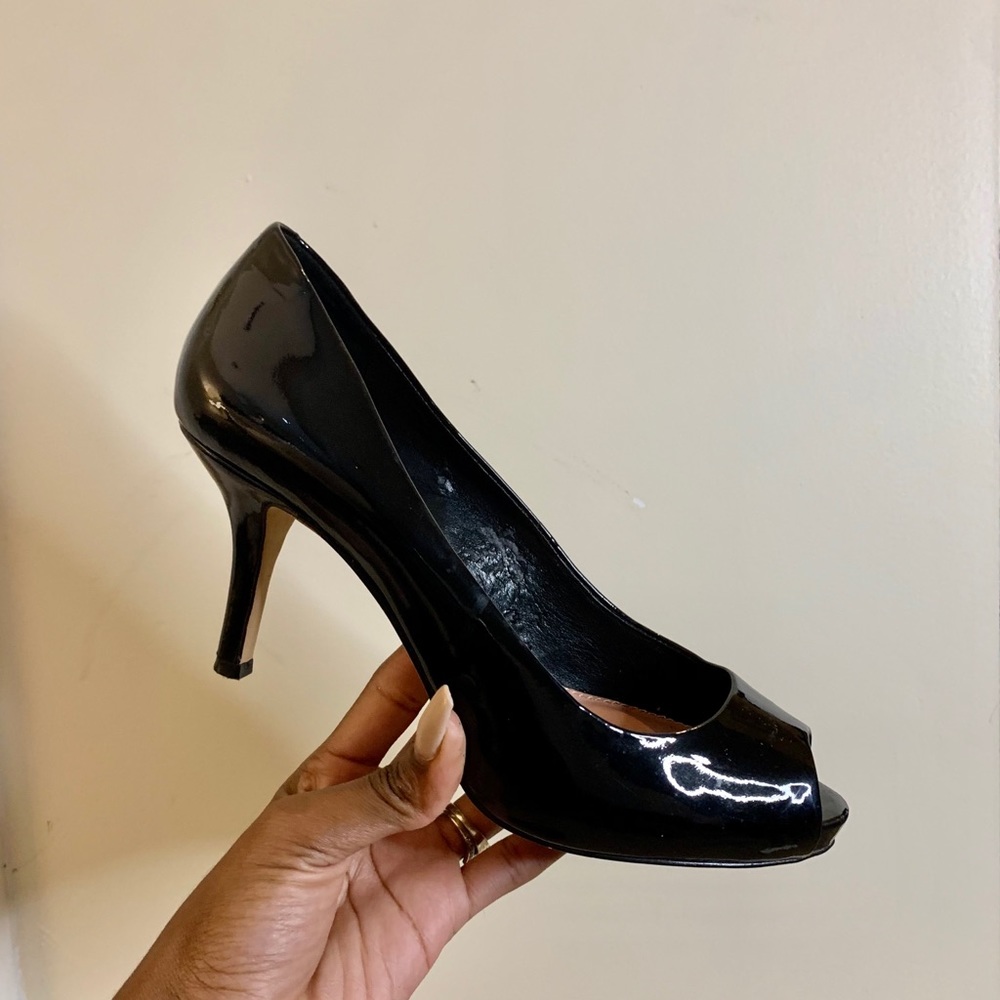 Vince Camuto Peep Toe Patent Leather Heels